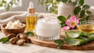 Crème bio et ingrédients naturels